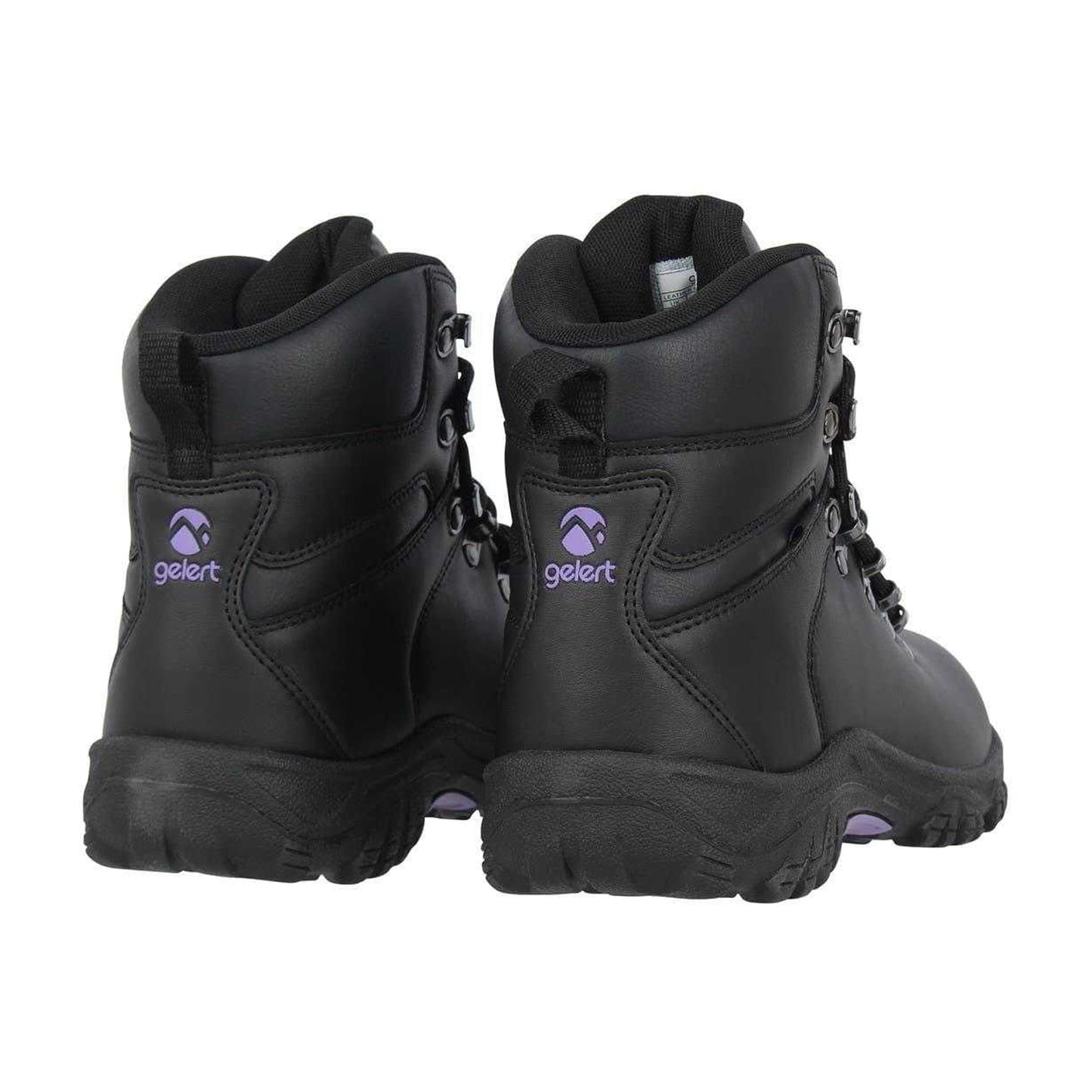Black - Back - Gelert Womens-Ladies Coated Leather Walking Boots