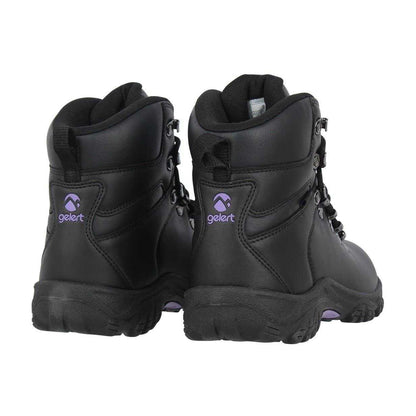 Black - Back - Gelert Womens-Ladies Coated Leather Walking Boots