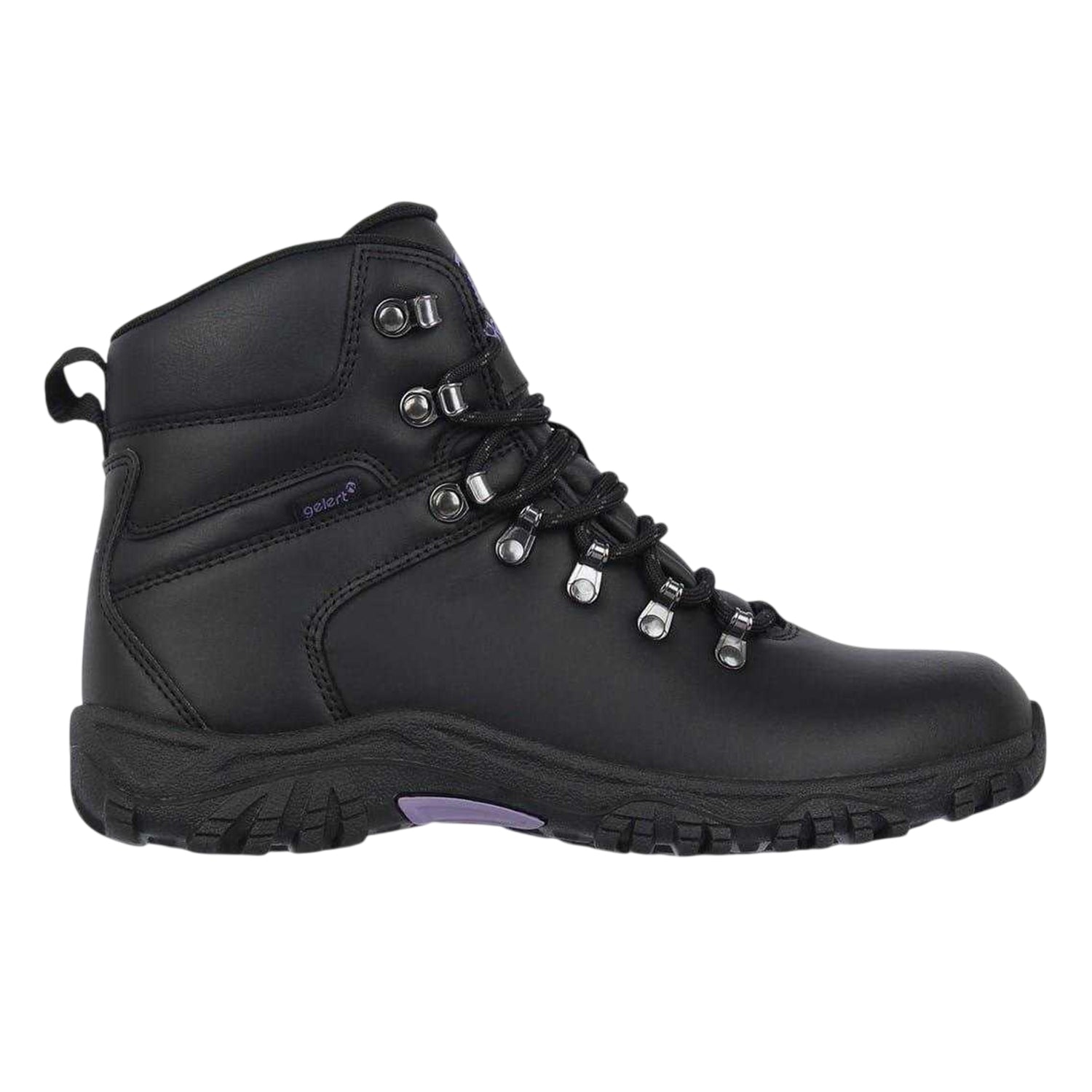 Black - Front - Gelert Womens-Ladies Coated Leather Walking Boots