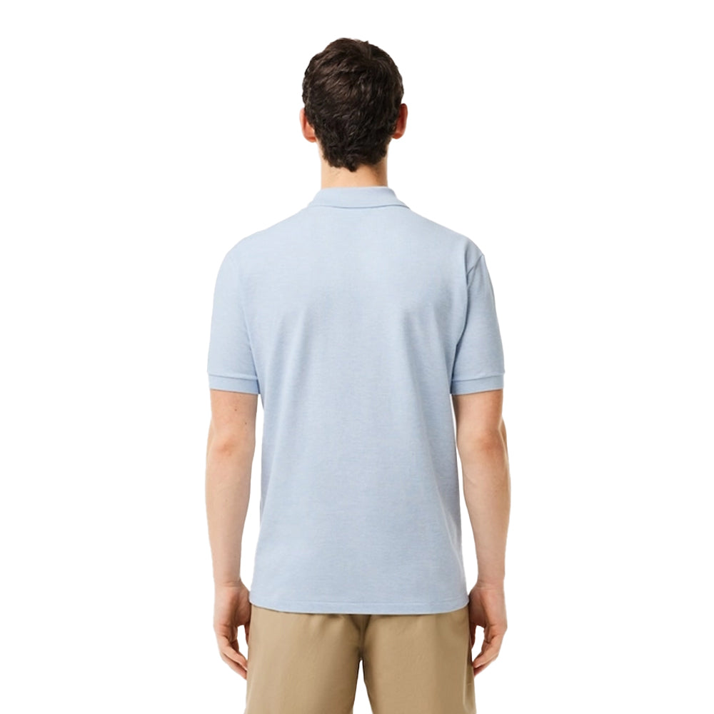 Light Blue - Back - Lacoste Mens Heathered Cotton Pique Polo Shirt