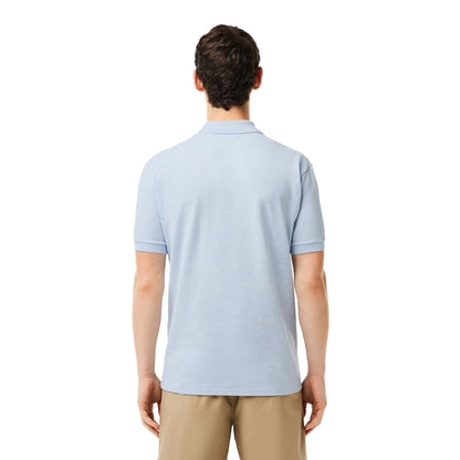 Light Blue - Back - Lacoste Mens Heathered Cotton Pique Polo Shirt