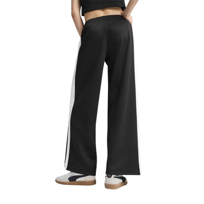 Black-White - Back - Puma Womens-Ladies T7 Open Hem Low Rise Joggers