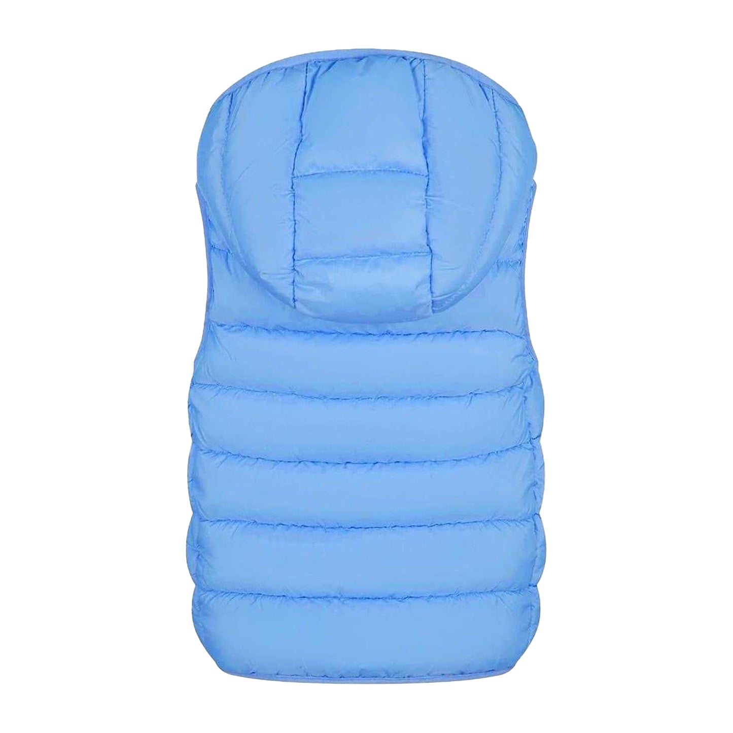 Light Blue - Back - Minoti Girls Quilted Detachable Hood Gilet
