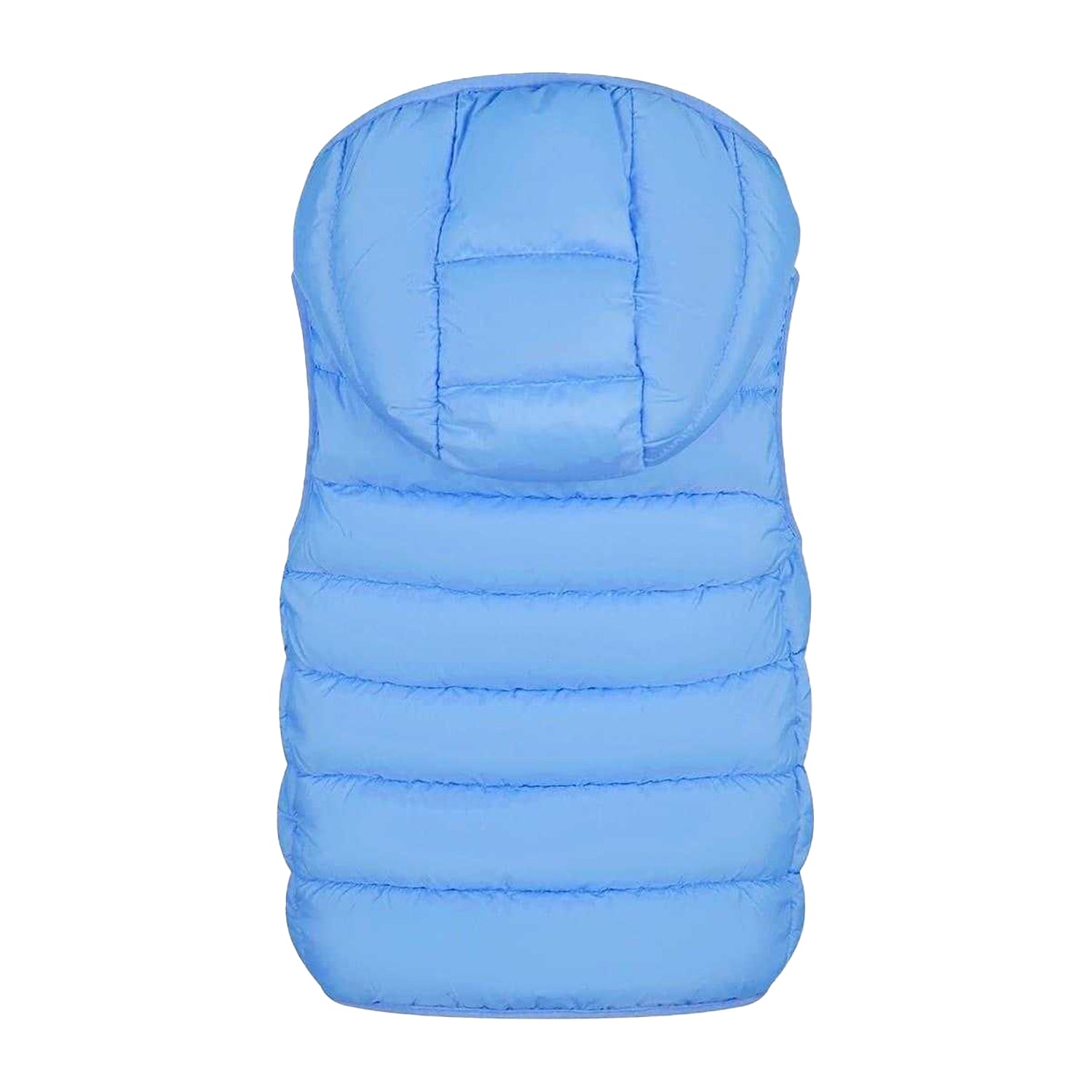 Light Blue - Back - Minoti Girls Quilted Detachable Hood Gilet