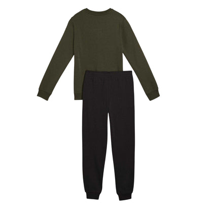 Blue-Green - Back - Puma Childrens-Kids No.1 Logo Fleece Tracksuit Set