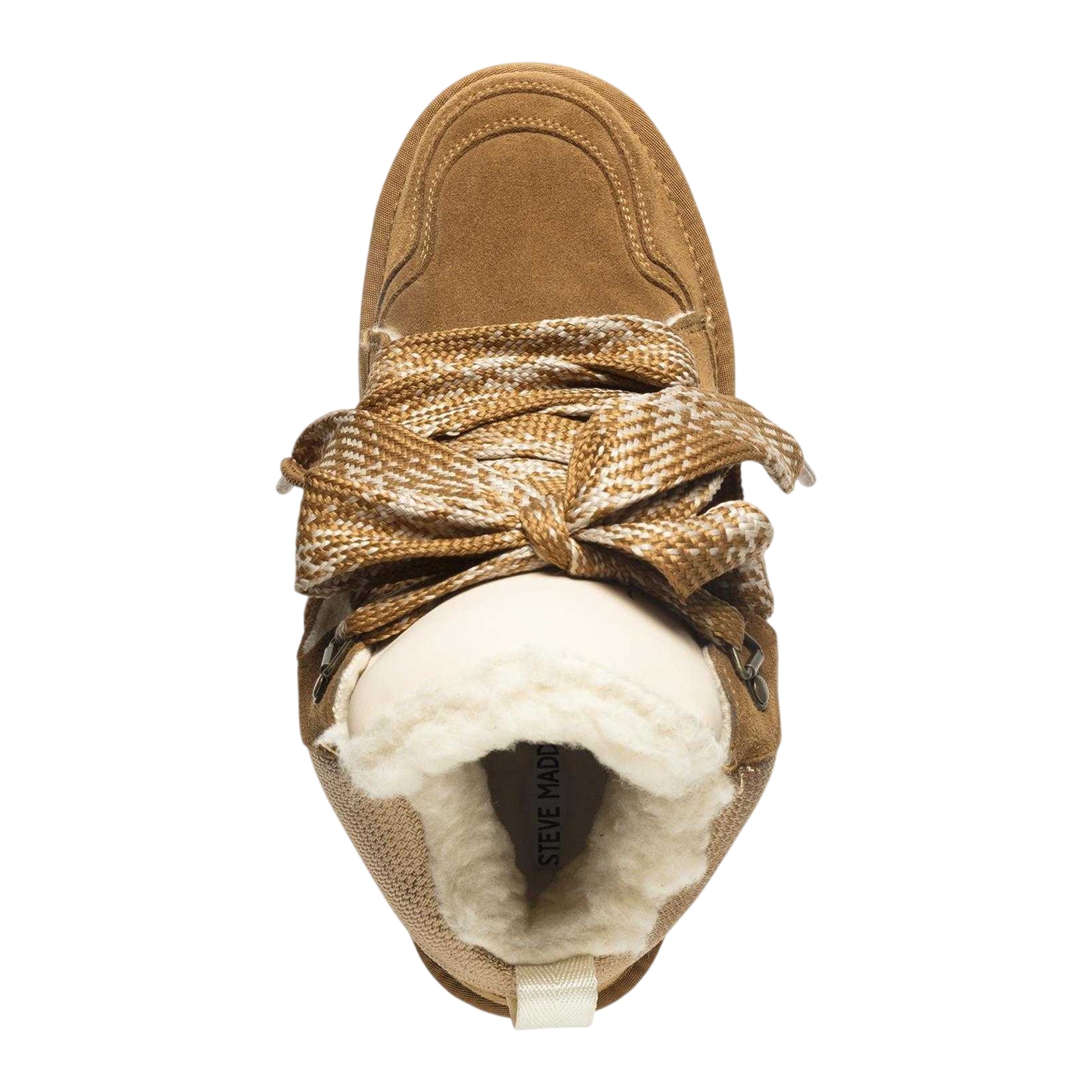 Chestnut-Suede - Back - Steve Madden Womens-Ladies Paci Checkboard Suede Boots
