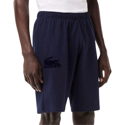 Blue - Side - Lacoste Mens Loungewear Fleece Shorts