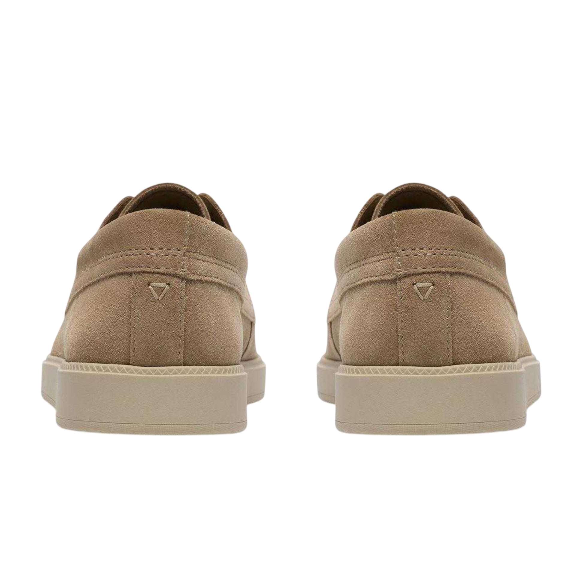 Dark Sand - Back - Clarks Mens Lockford Suede Boat Shoes