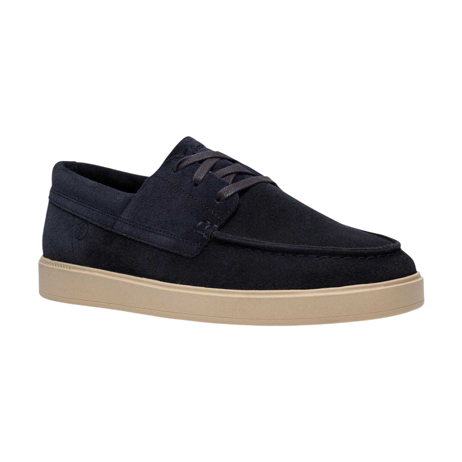 Navy - Front - Clarks Mens Lockford Suede Boat Shoes