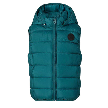 Teal - Front - Minoti Boys Quilted Detachable Hood Gilet