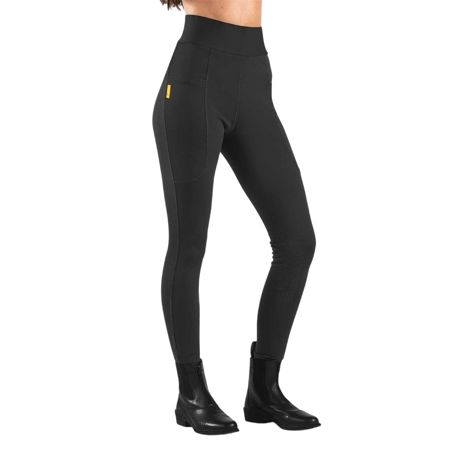 Black - Side - Whitaker Womens-Ladies Alderley High Waist Horse Riding Tights