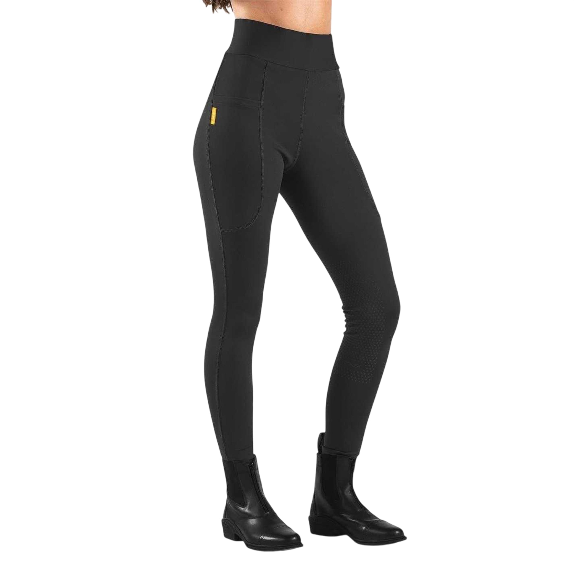 Black - Side - Whitaker Womens-Ladies Alderley High Waist Horse Riding Tights