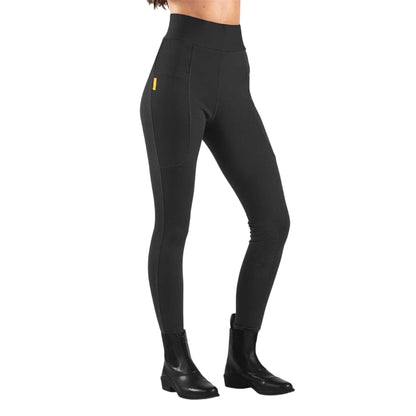 Black - Side - Whitaker Womens-Ladies Alderley High Waist Horse Riding Tights