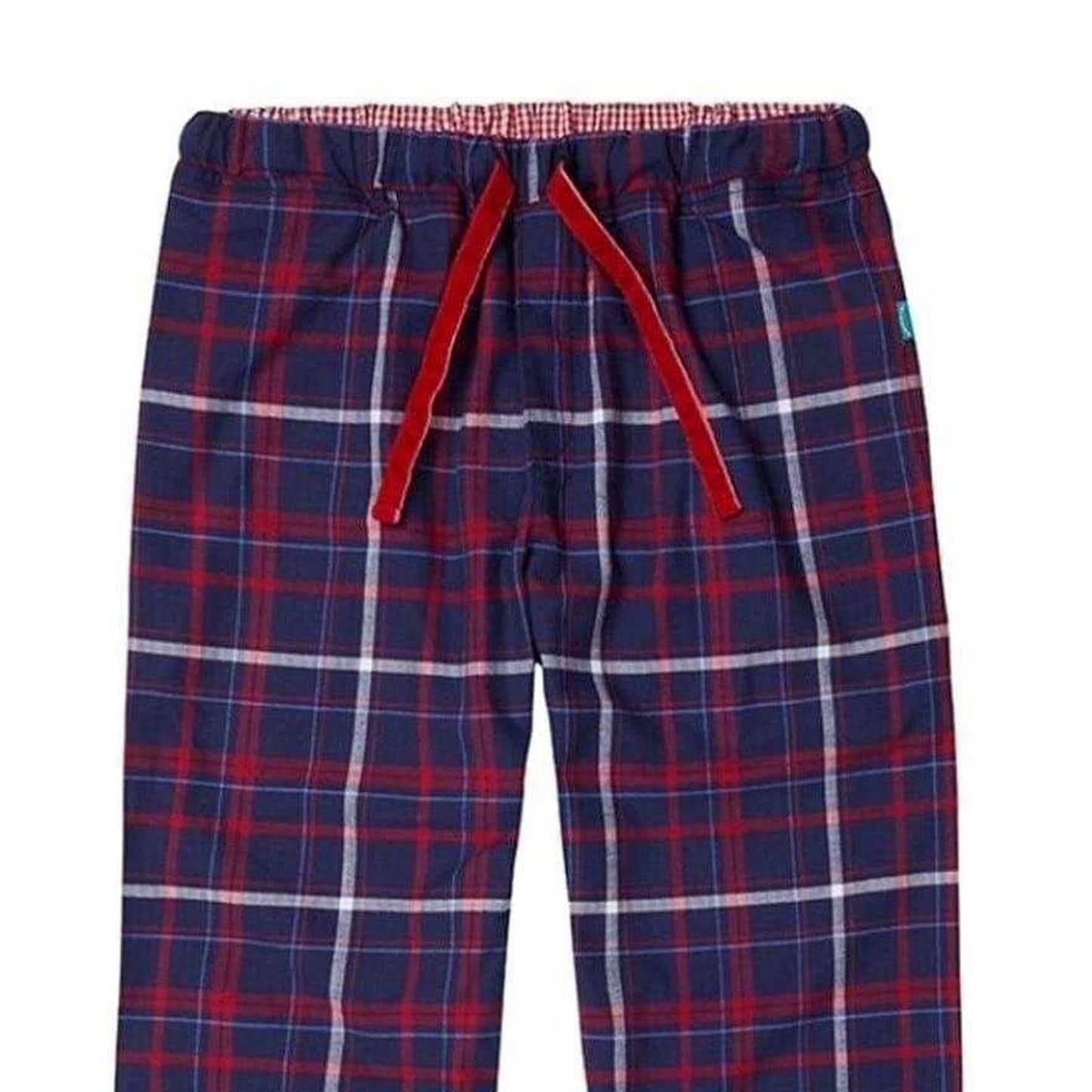 Red-Blue - Back - Loungers Mens Organic Cotton Tartan Lounge Pants
