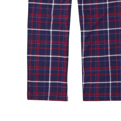 Red-Blue - Side - Loungers Mens Organic Cotton Tartan Lounge Pants
