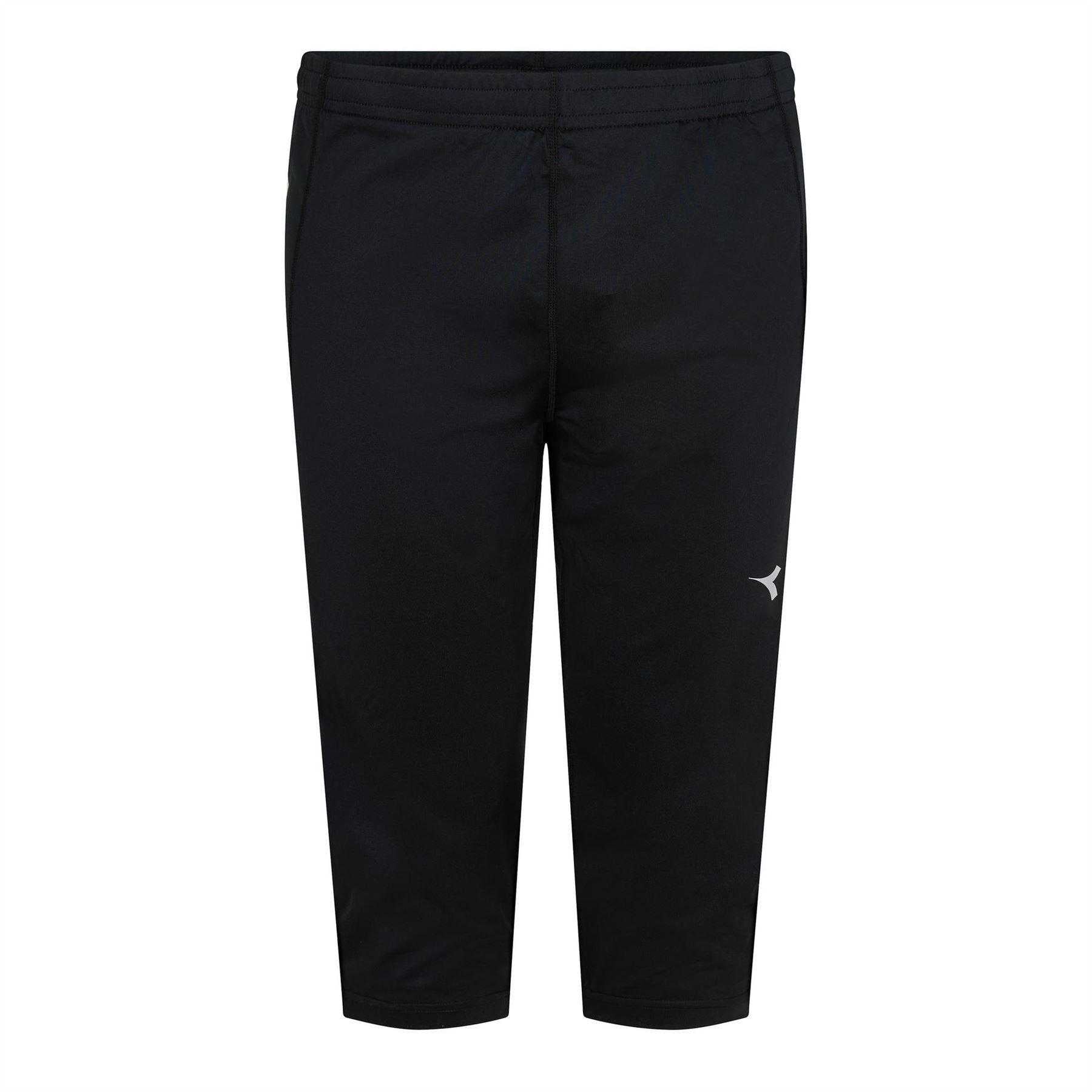 Black - Front - Diadora Womens-Ladies Team Up Logo 3-4 Leggings