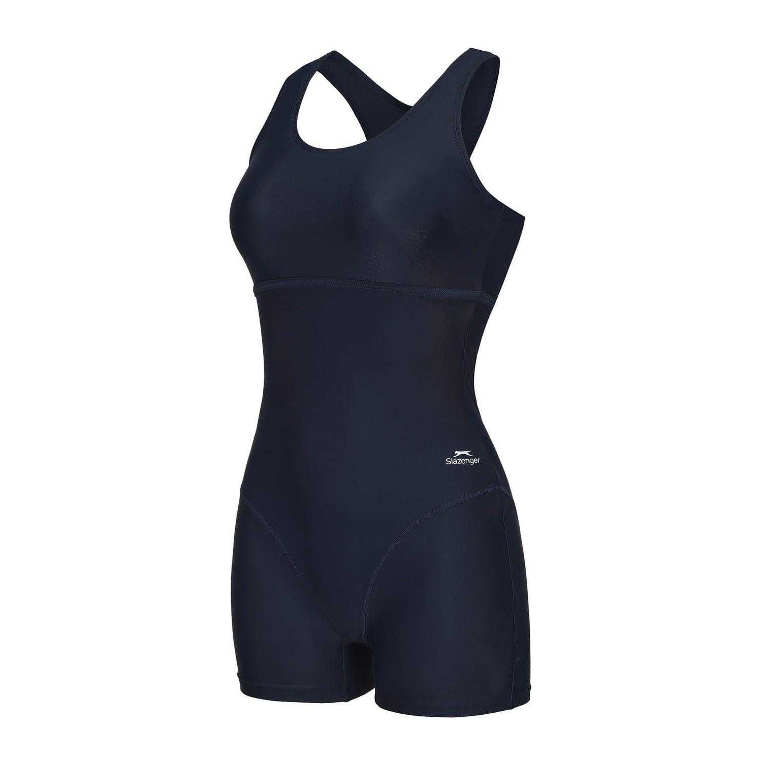 Navy - Side - Slazenger Womens-Ladies Xtra Life One Piece Swimsuit