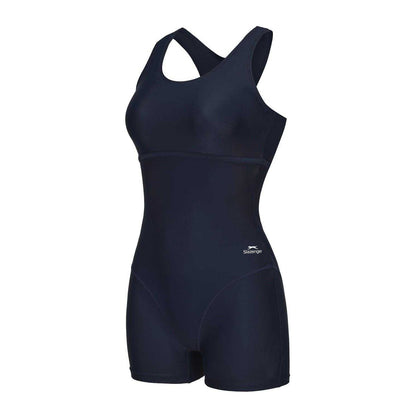 Navy - Side - Slazenger Womens-Ladies Xtra Life One Piece Swimsuit