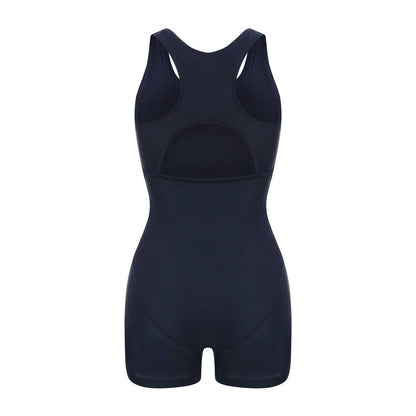 Blue-Yellow-White - Back - Slazenger Womens-Ladies Xtra Life One Piece Swimsuit