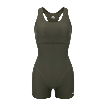 Khaki - Front - Slazenger Womens-Ladies Xtra Life One Piece Swimsuit
