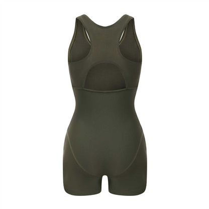 Khaki - Back - Slazenger Womens-Ladies Xtra Life One Piece Swimsuit