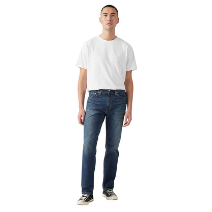 Blue - Side - Levis Mens Denim 5 Pockets Tapered Jeans