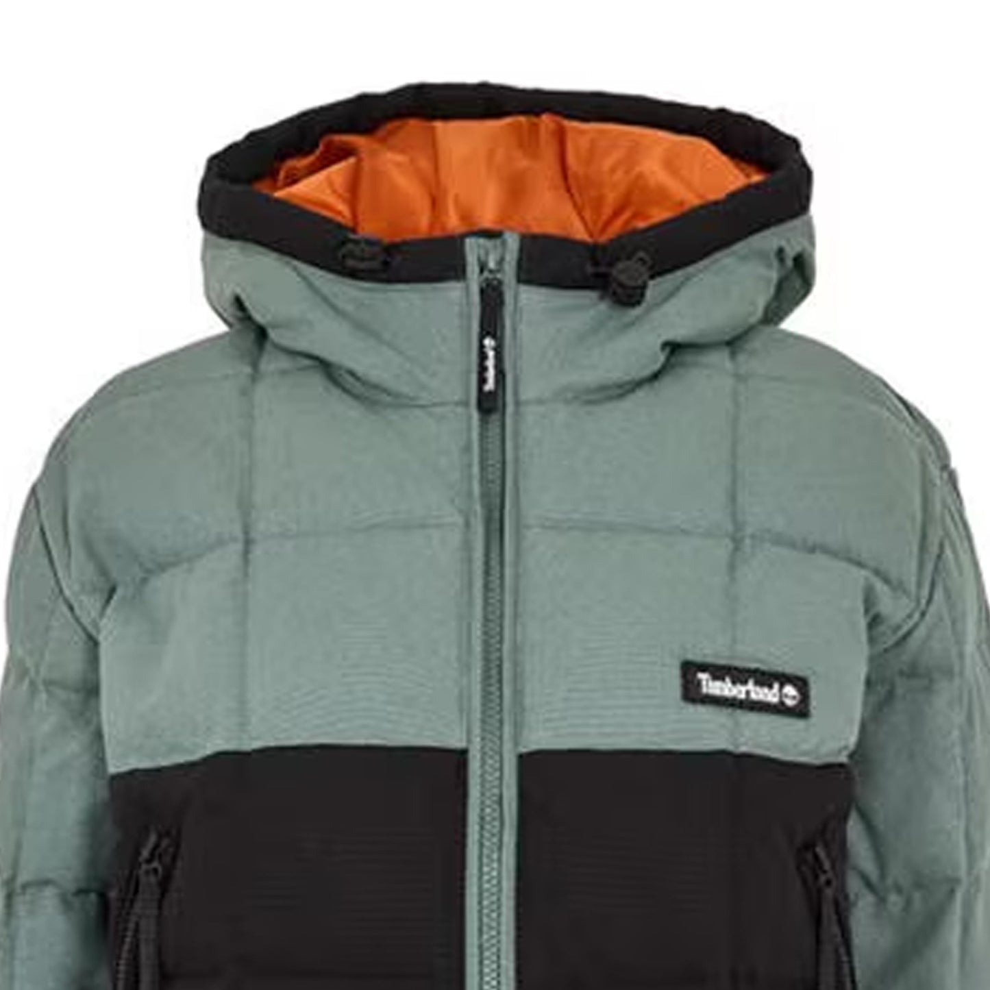 Balsam Green-Black - Side - Timberland Womens-Ladies Hooded Cropped Puffer Jacket