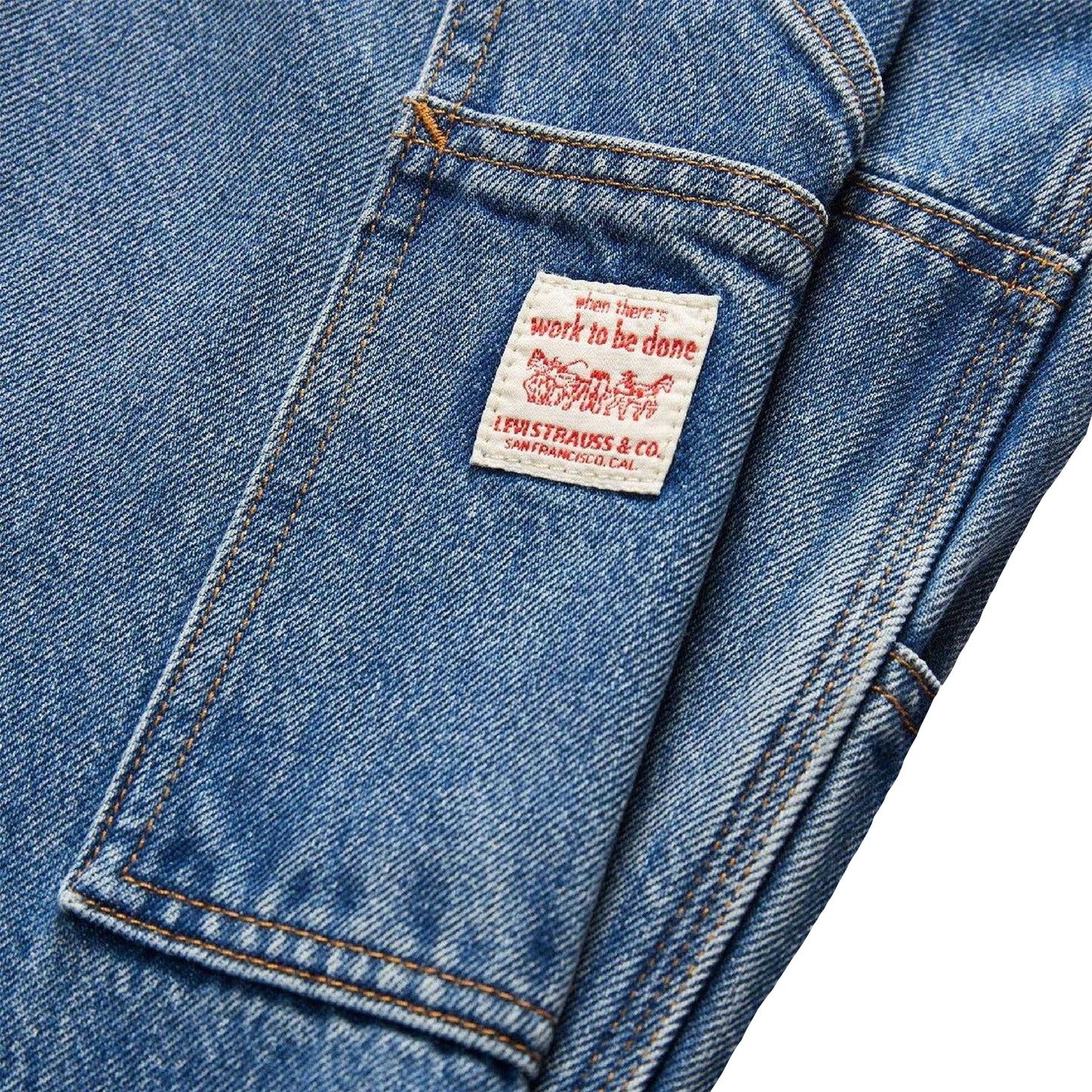 Blue - Side - Levis Mens 568 Denim Loose Jeans