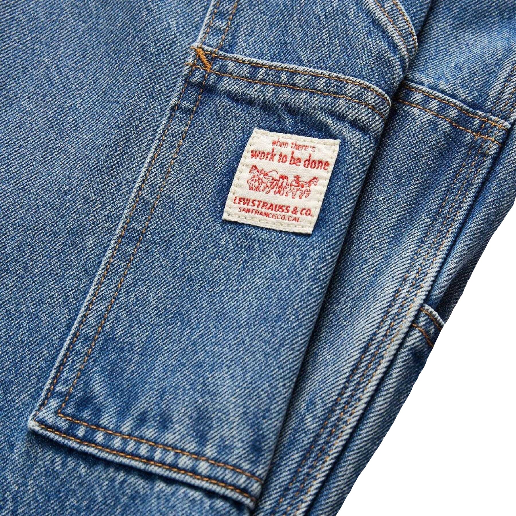 Blue - Side - Levis Mens 568 Denim Loose Jeans