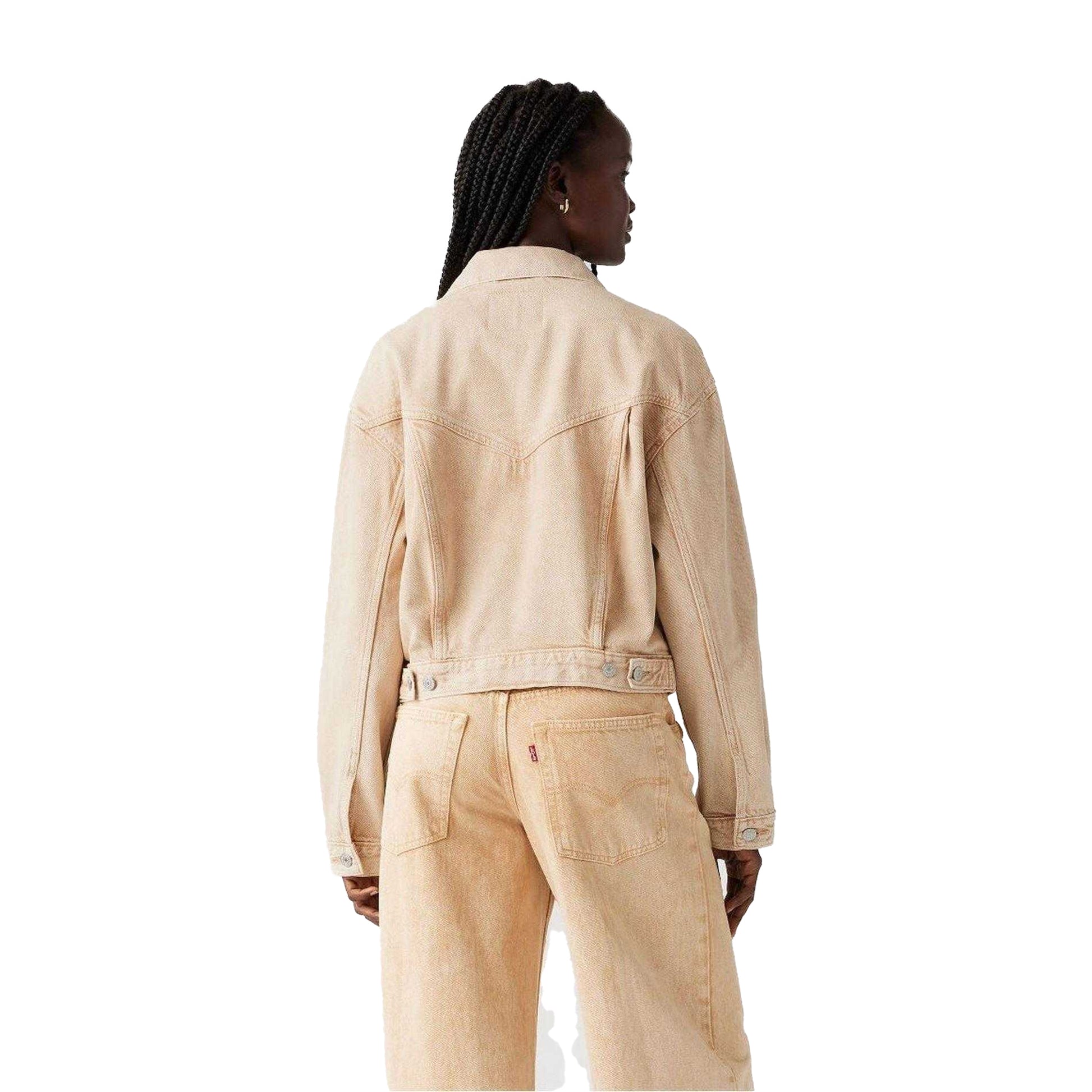 Brown - Back - Levis Womens-Ladies 90´s Stonewashed Denim Jacket