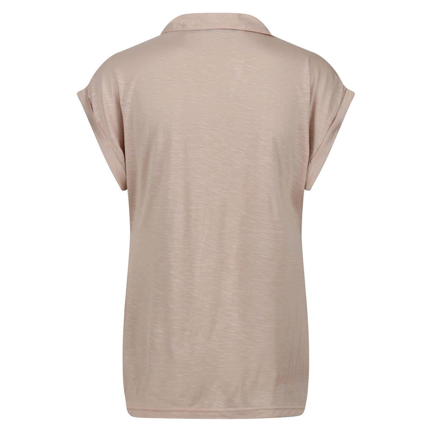 Sesame - Back - Regatta Womens-Ladies Plain V Neck Short-Sleeved Polo Shirt