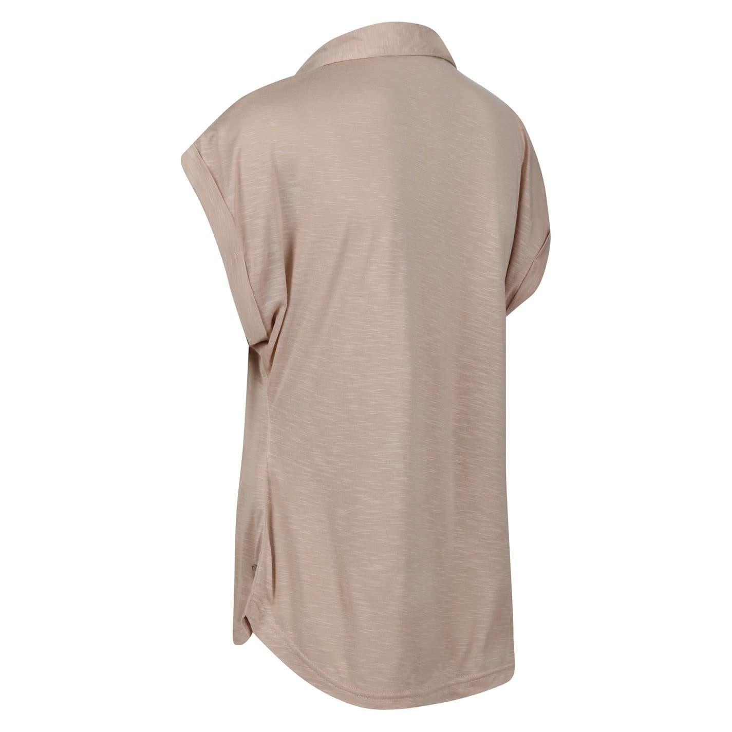 Sesame - Lifestyle - Regatta Womens-Ladies Plain V Neck Short-Sleeved Polo Shirt