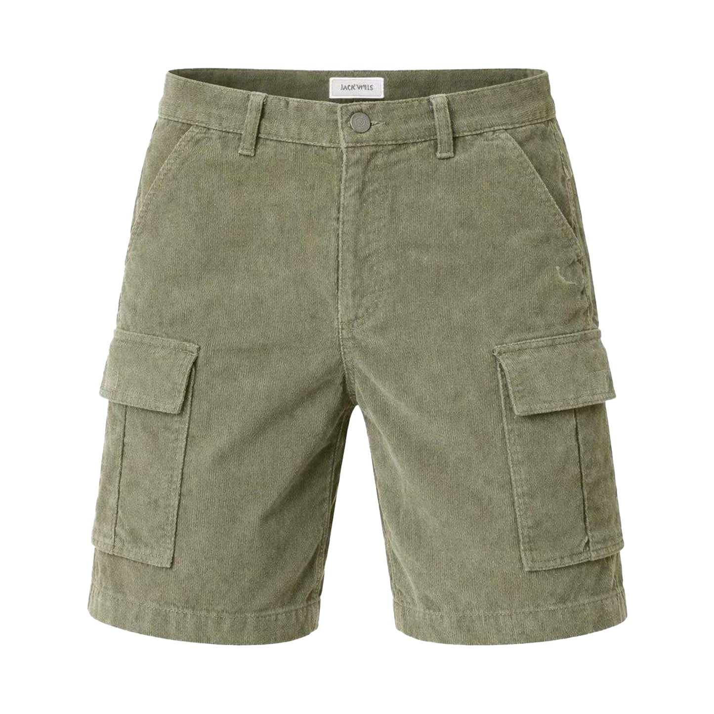 Silver Sage - Front - Jack Wills Mens Cotton Plain Cargo Shorts