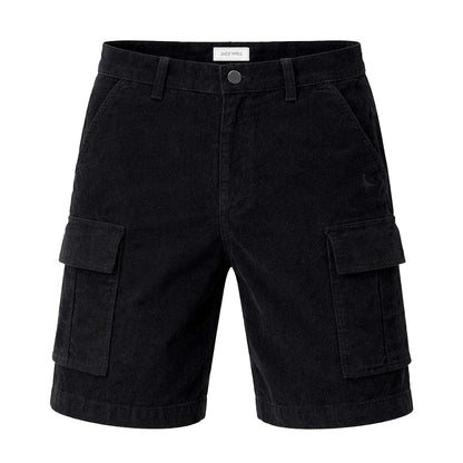 Black - Front - Jack Wills Mens Cotton Plain Cargo Shorts