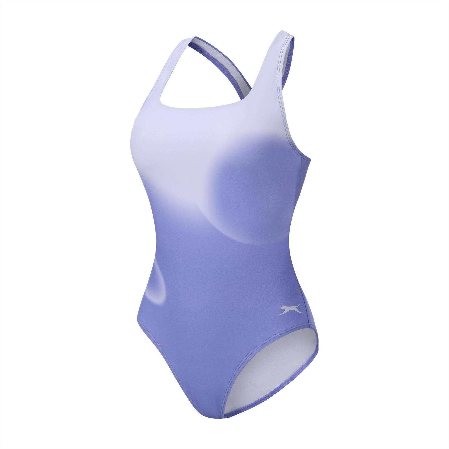 Periwinkle - Side - Slazenger Womens-Ladies Square Neck One Piece Swimsuit