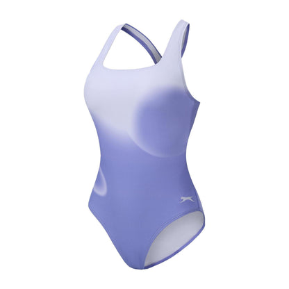 Periwinkle - Side - Slazenger Womens-Ladies Square Neck One Piece Swimsuit