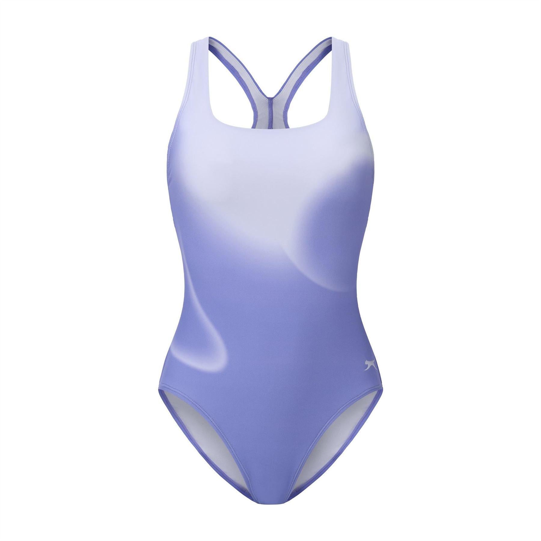 Periwinkle - Front - Slazenger Womens-Ladies Square Neck One Piece Swimsuit