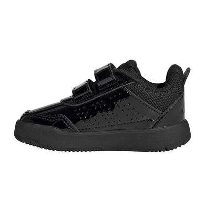 Black Patent - Side - Adidas Baby Girls Tensaur Patent PU Trainers