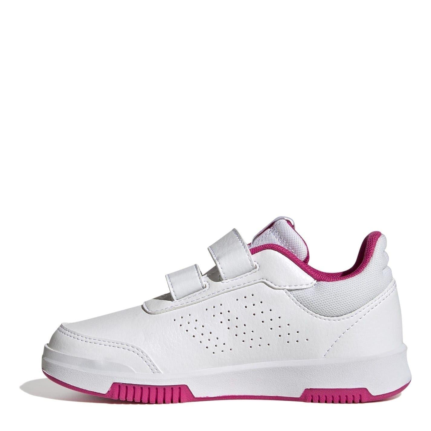 White-Vibrant Pink - Back - Adidas Baby Girls Tensaur Patent PU Trainers