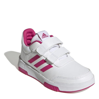 White-Vibrant Pink - Side - Adidas Baby Girls Tensaur Patent PU Trainers