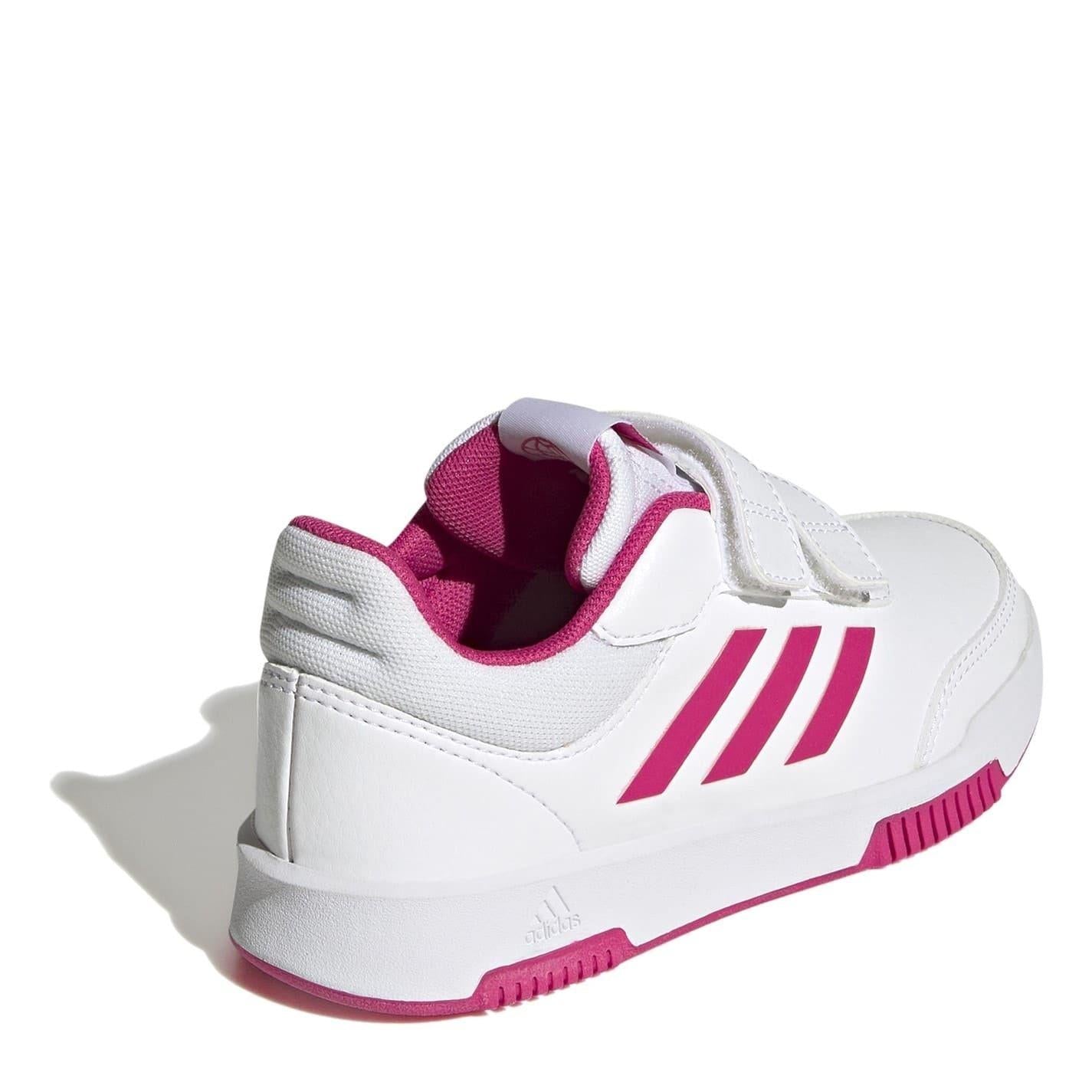White-Vibrant Pink - Lifestyle - Adidas Baby Girls Tensaur Patent PU Trainers