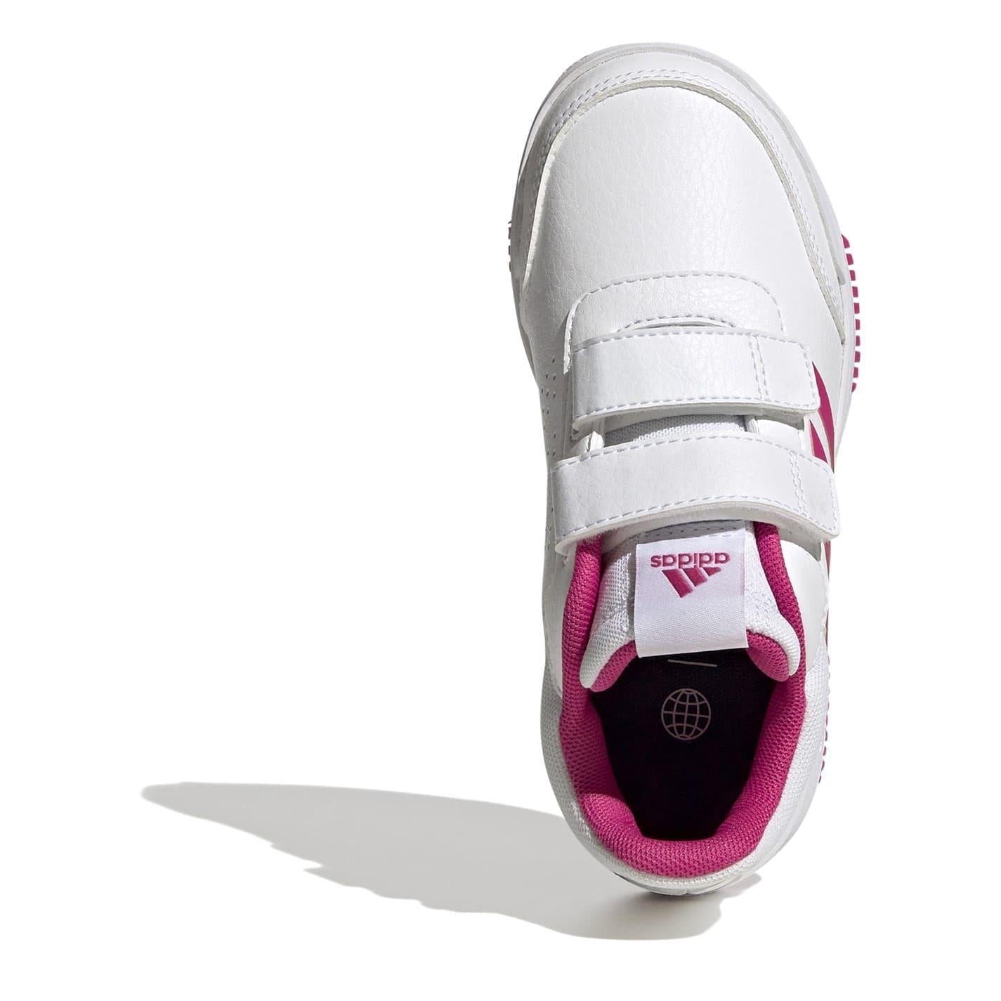 White-Vibrant Pink - Pack Shot - Adidas Baby Girls Tensaur Patent PU Trainers