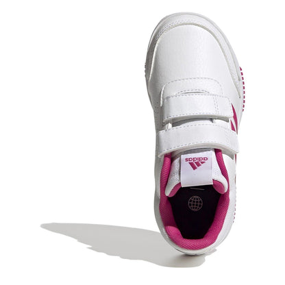 White-Vibrant Pink - Pack Shot - Adidas Baby Girls Tensaur Patent PU Trainers