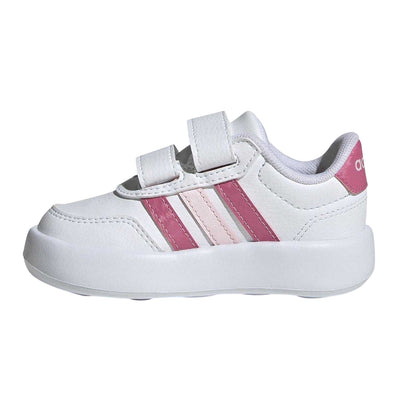 White-Pink - Side - Adidas Baby Breaknet 3.0 Low Cut Trainers