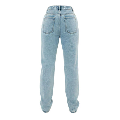 Mid Wash - Back - I Saw It First Womens-Ladies Light Wash 5 Pockets Jeans