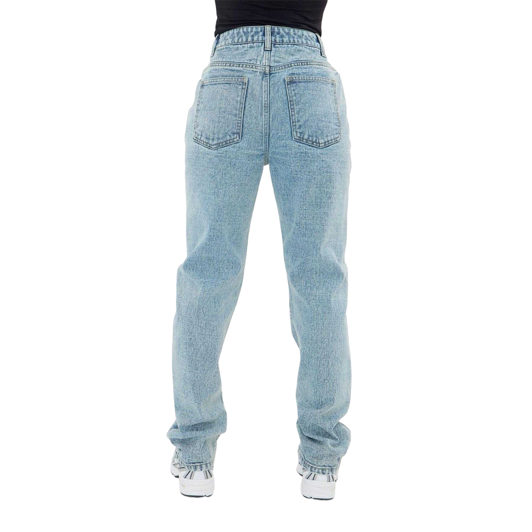 Mid Wash - Side - I Saw It First Womens-Ladies Light Wash 5 Pockets Jeans