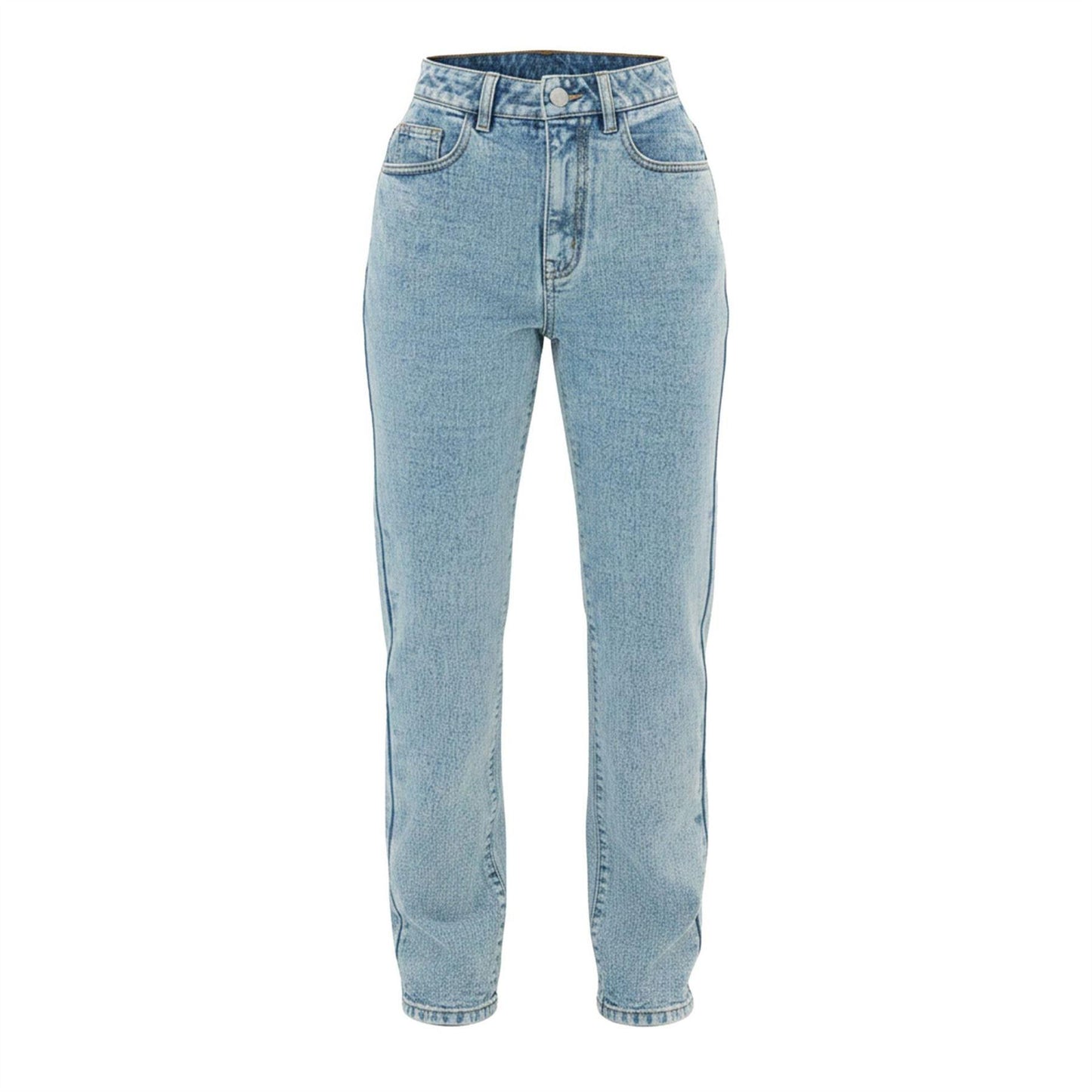 Mid Wash - Front - I Saw It First Womens-Ladies Light Wash 5 Pockets Jeans