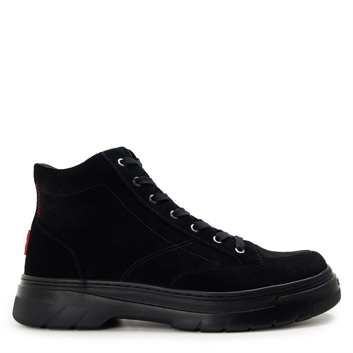 Black - Back - Hugo Mens Suede Derby Shoes