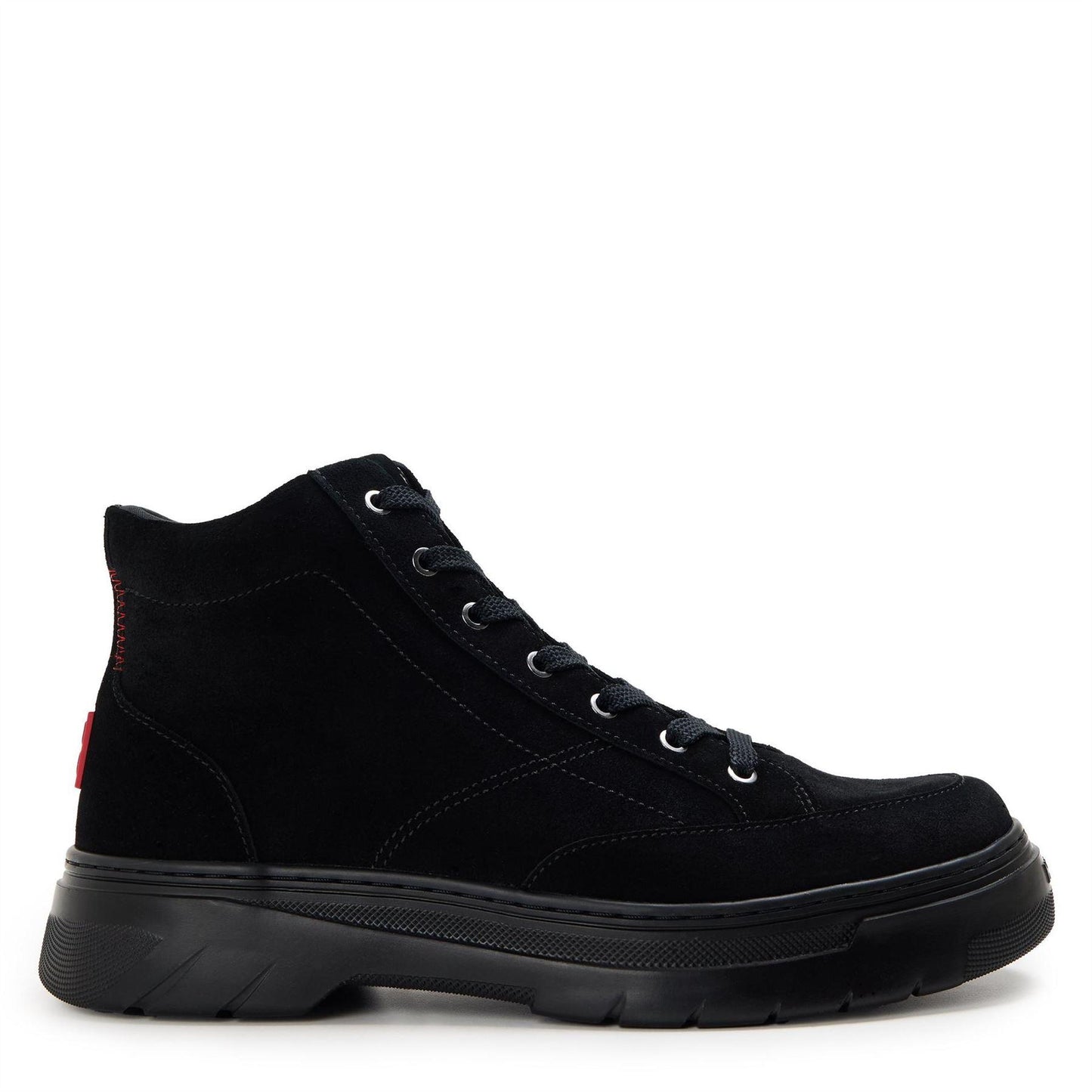 Black - Back - Hugo Mens Suede Derby Shoes