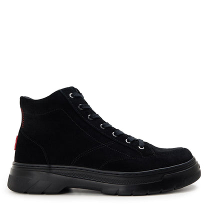 Black - Back - Hugo Mens Suede Derby Shoes